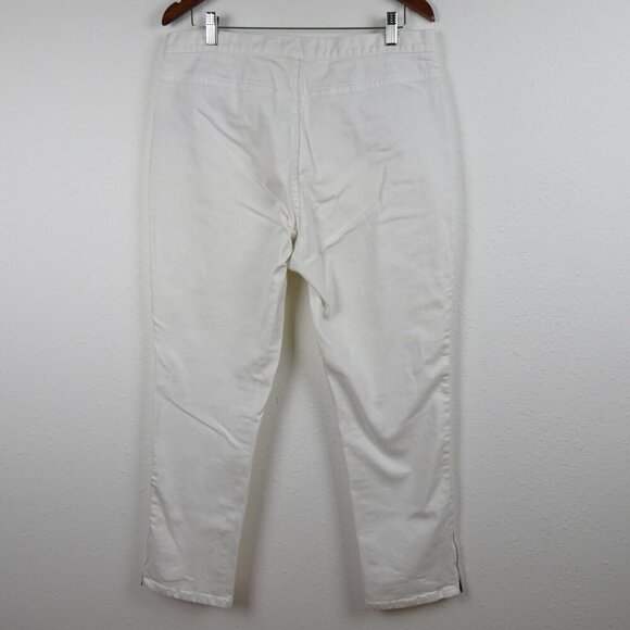 Ralph Lauren Ankle Zipper Jeans Women's Size 14 White Stretch Denim NEW - Picture 5 of 11